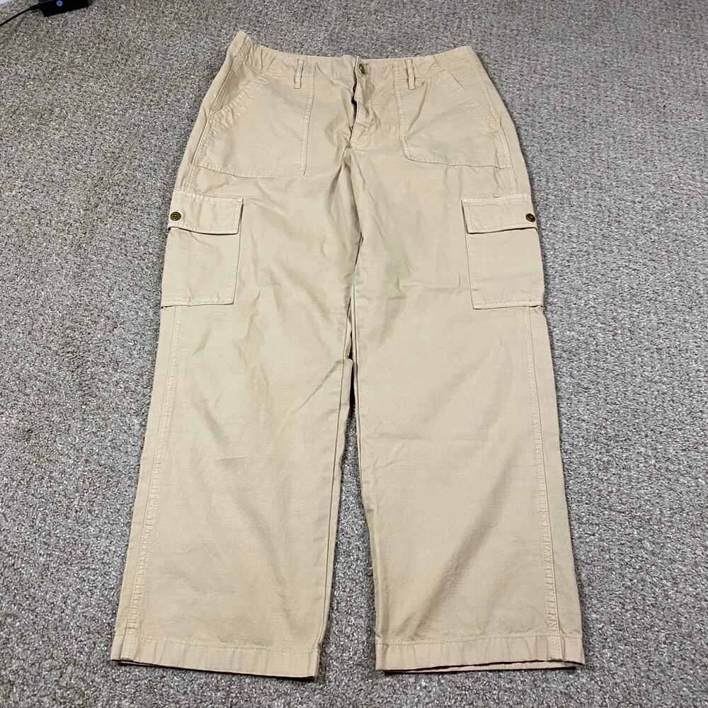 J. Crew Pants Womens 31* Field Cotton Canvas Baggy Wide Leg Cargo Preppy